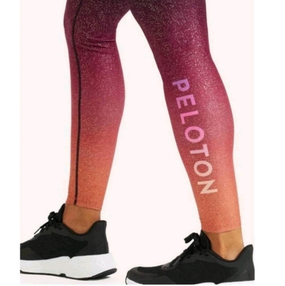 Peloton For Wear It To Heart  Sunrise Fade Sparkle High Waist Leggings Sz M - Picture 8 of 10